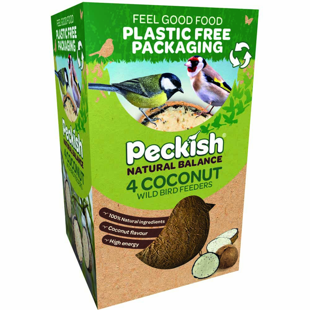 Peckish Natural Balance Coconut Wild Bird Feeder 4 Pack Image