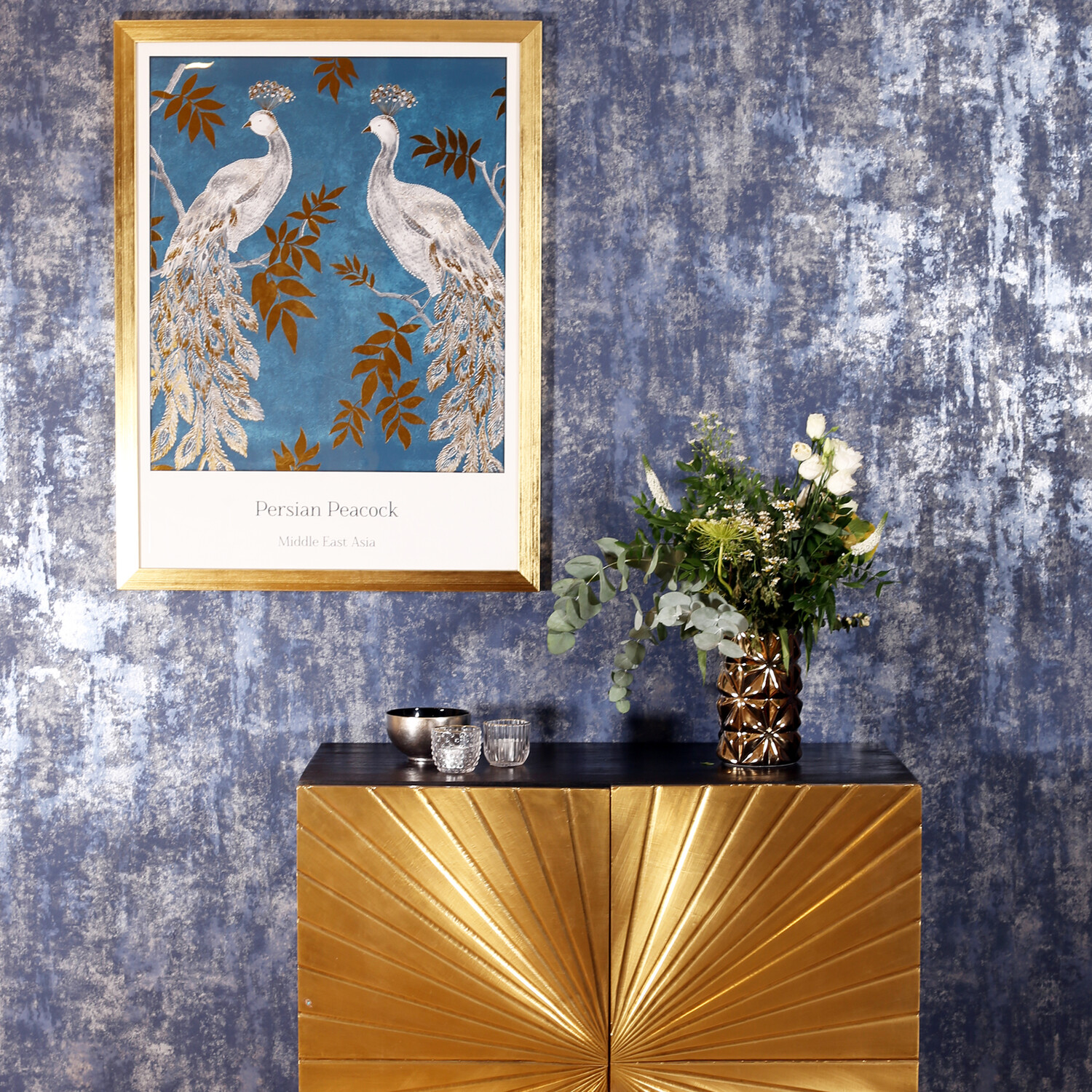 Stone Texture Wallpaper - Navy Gold Image 5