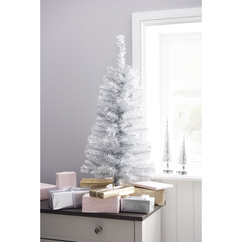 Wilko 3ft Silver Artificial Christmas Tree Image 5
