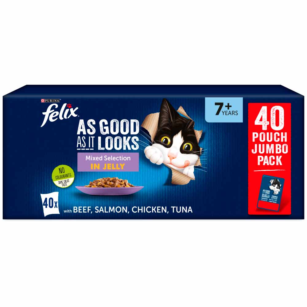 Felix As Good As It Looks 7+ Mixed Cat Food 40 x 100g Image 1