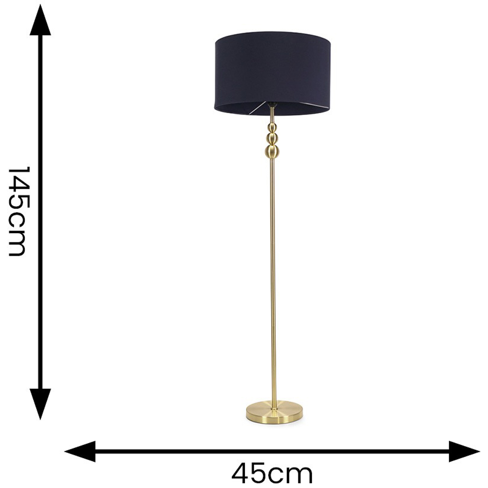 ValueLights Marissa Reni Navy Blue Shade and Gold Ball LED Floor Lamp Image 7