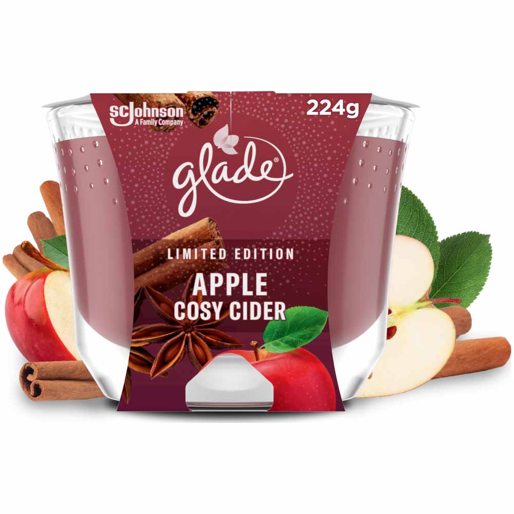 Glade Large Candle Apple Cosy Cider Air Freshener 224g Image 1