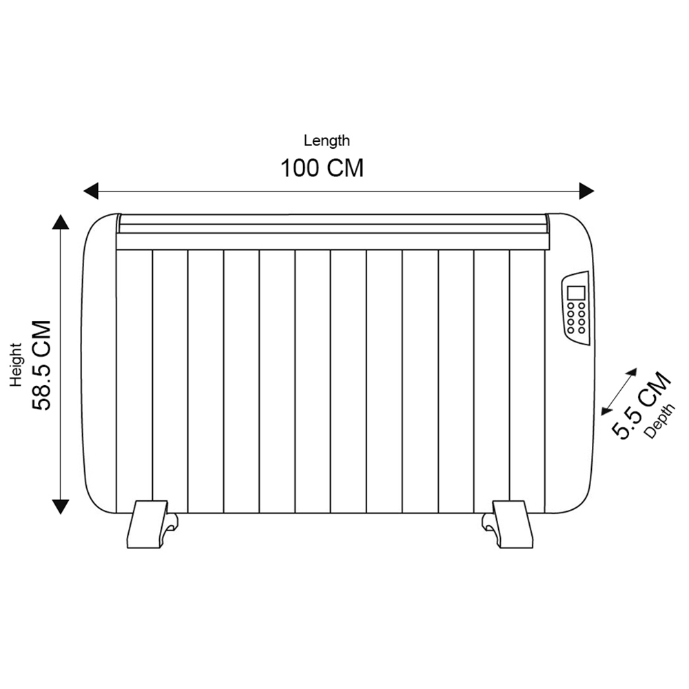 Ener-J Smart Wi-Fi White Electric Radiator Heater 2000W Image 5