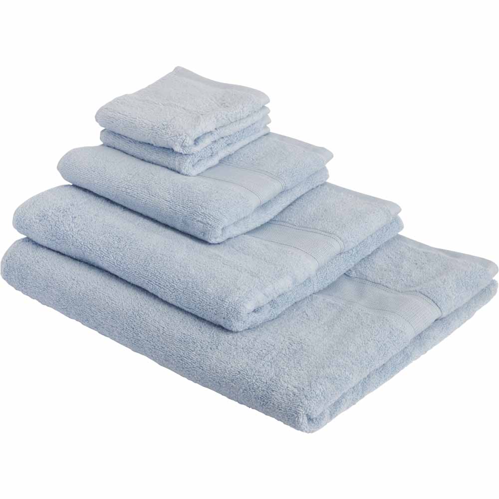Wilko Supersoft Chambray Blue Face Cloths 2pk Image 4