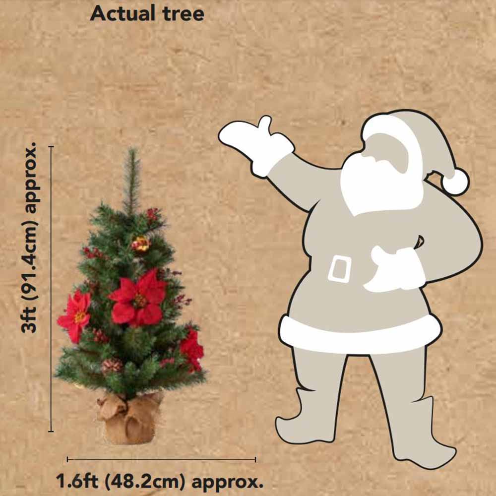 Wilko 3ft Poinsettia Decorated Artificial Christmas Tree Wilko