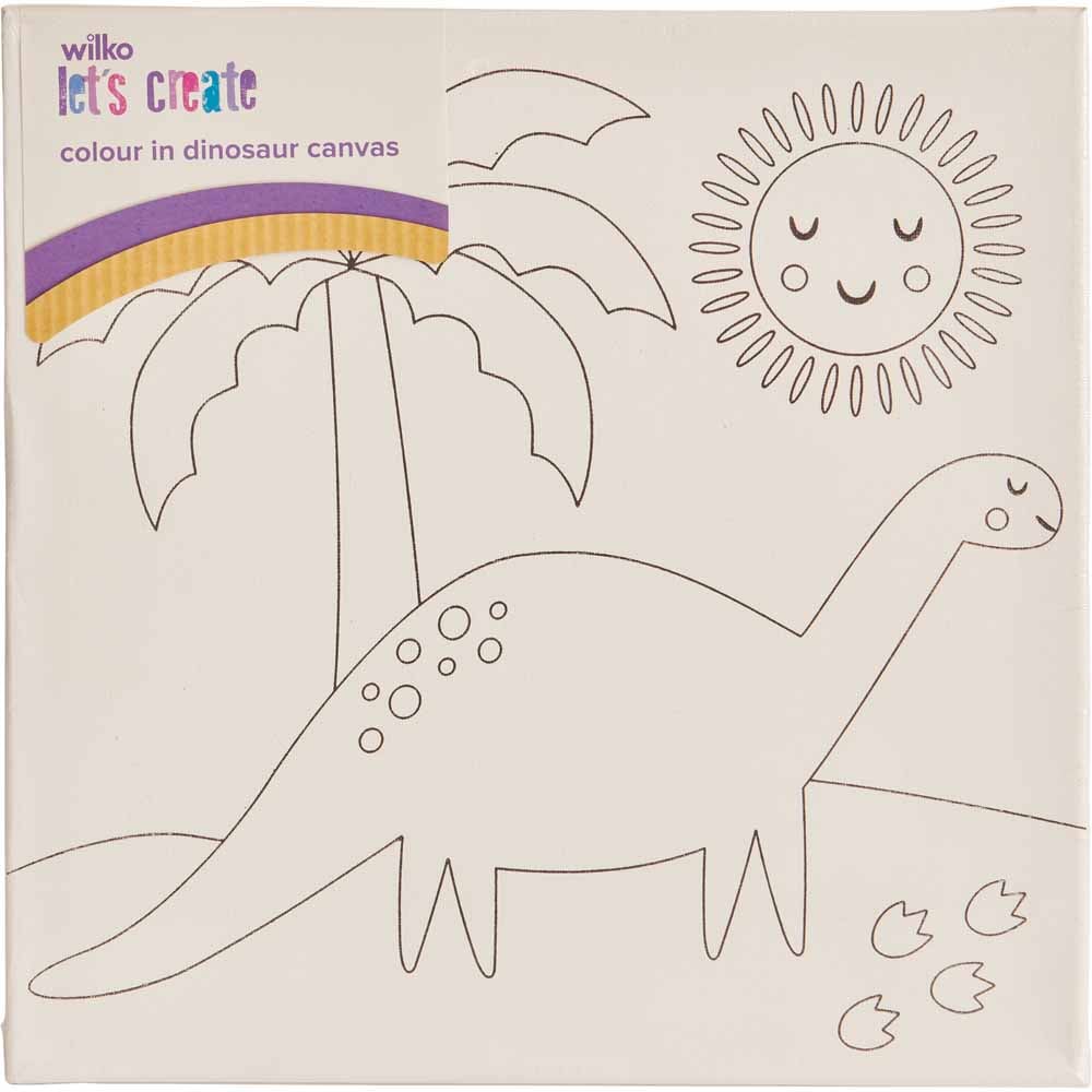 Wilko Colour In Your Own Canvas Dinosaur Image