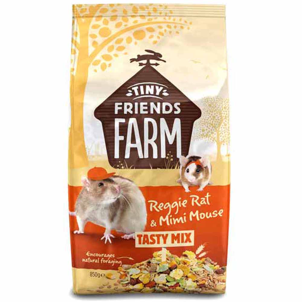 Tiny Friend Farm Reggie Rat and Mimi Mouse Food 850grm Image 1