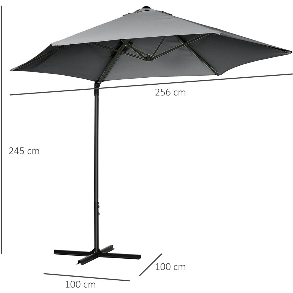 Outsunny Dark Grey Garden Parasol 2.5m Image 5