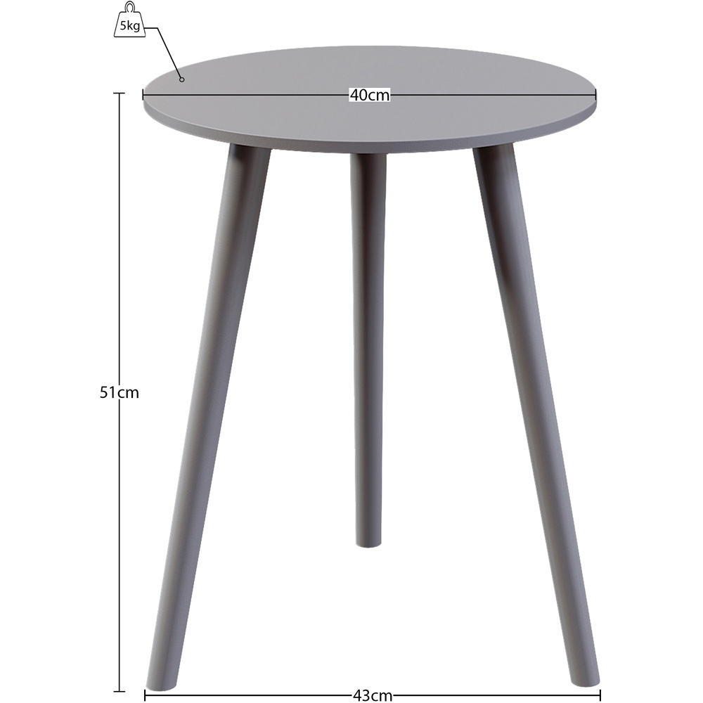 Vida Designs Grey Round Side Table Image 9