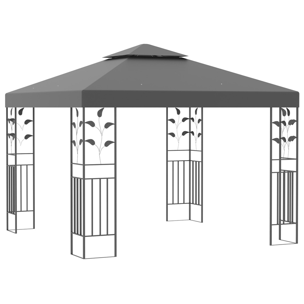 Outsunny 3 x 3m Sunshade Grey Canopy Gazebo Tent Image 2