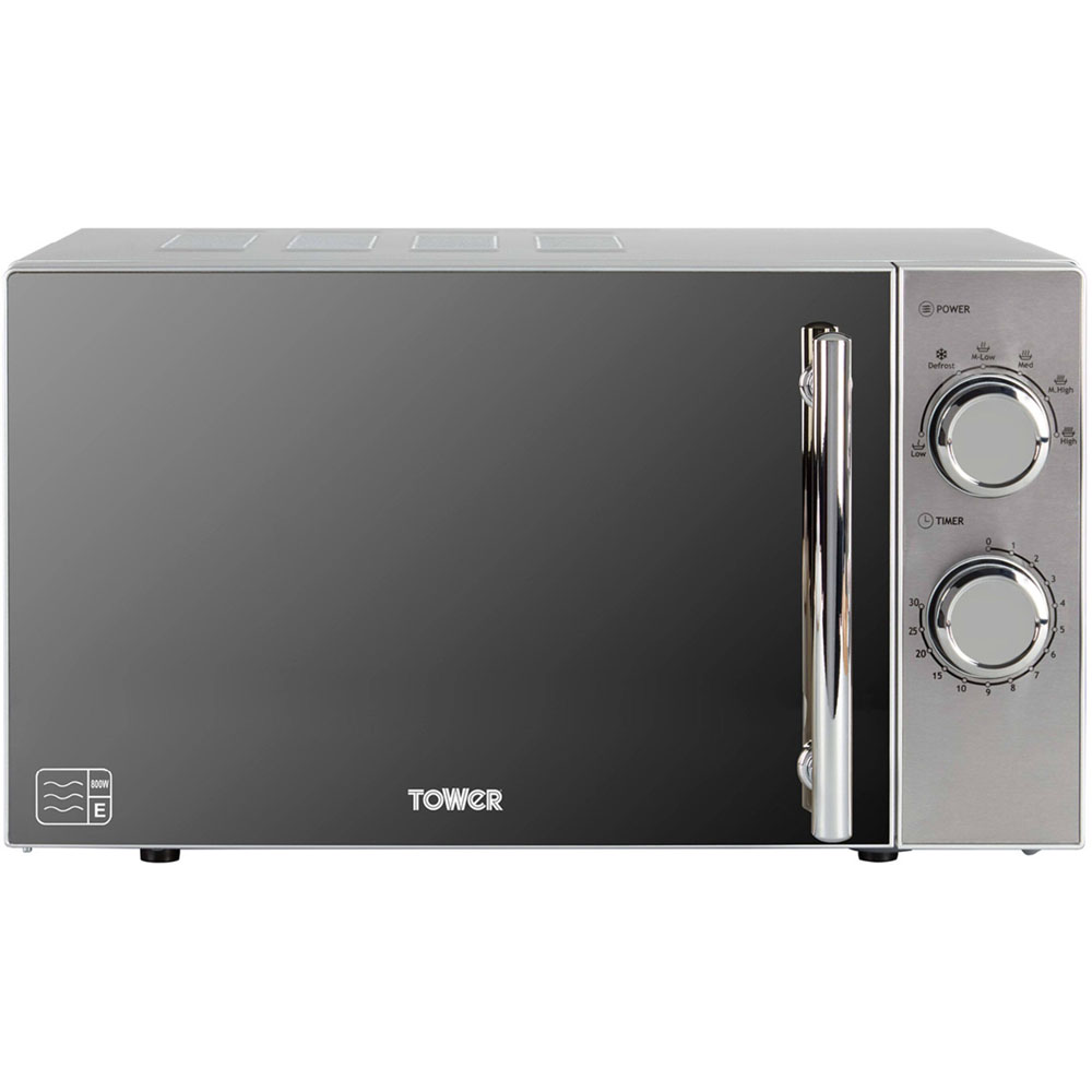 Tower T24015S Silver 20L Manual Microwave Wilko