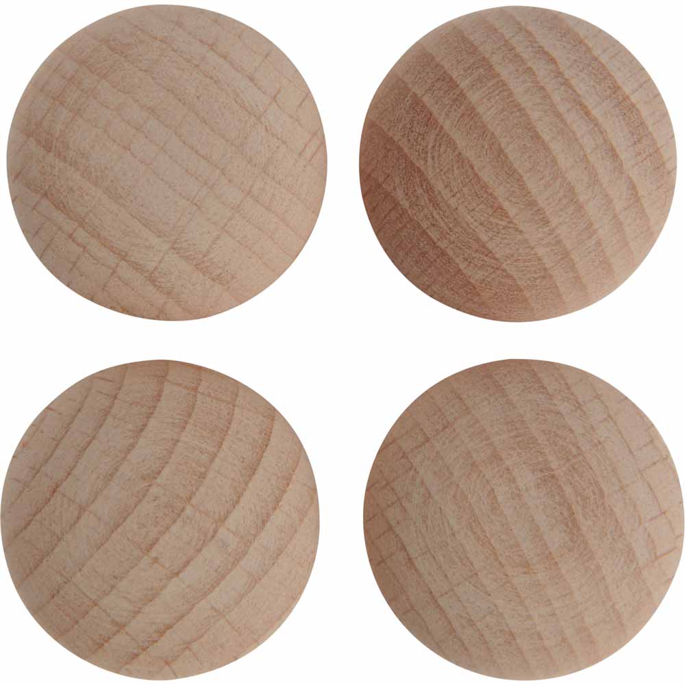 Wilko Beech Knobs 25mm 4 Pack Wilko