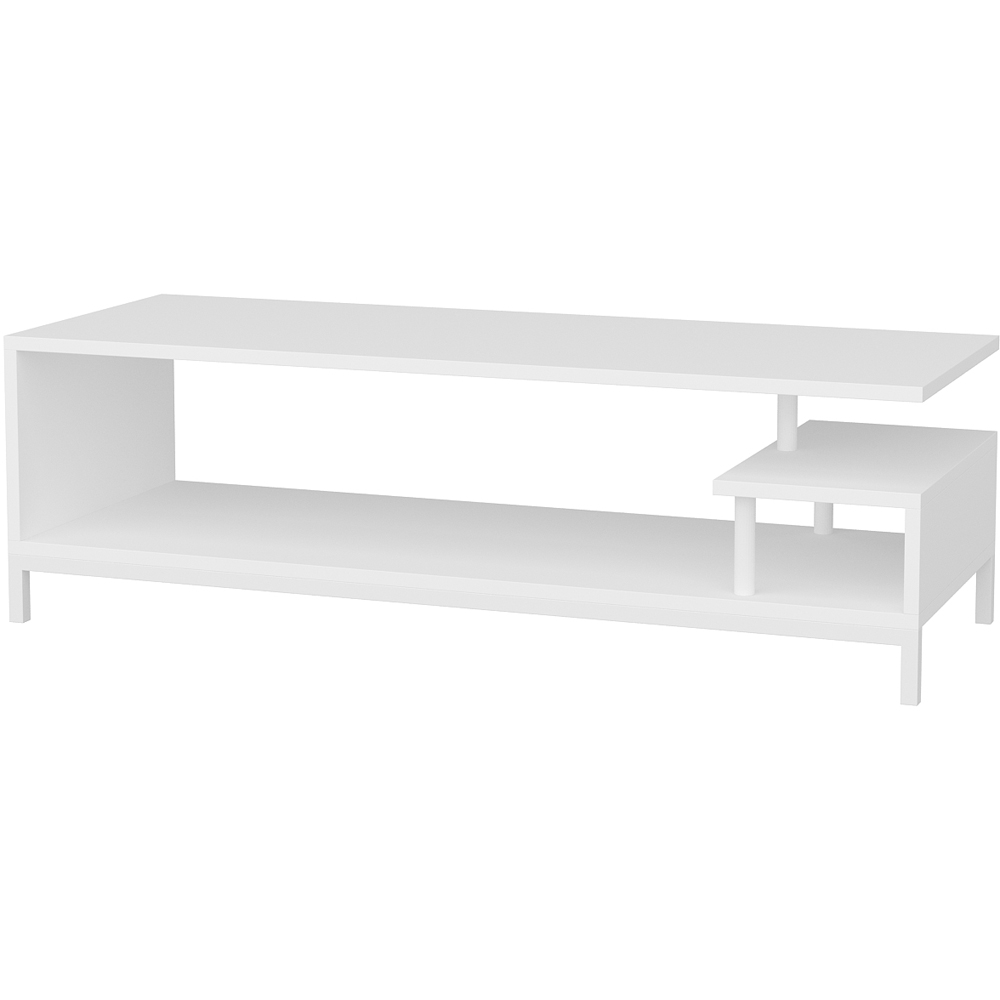 Decorotika Reilly 2 Shelf White TV Unit Image 2