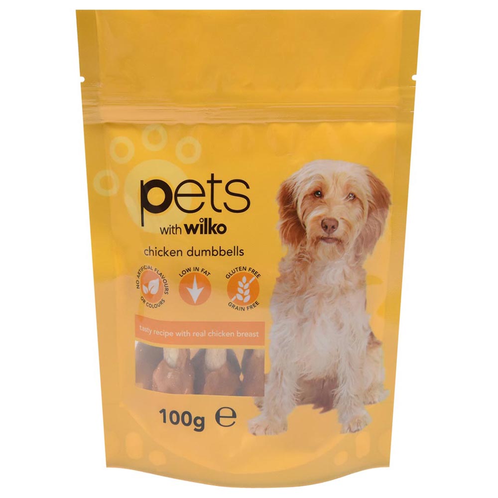 Wilko Chicken Dumbbells Dog Treats 100g Image 1