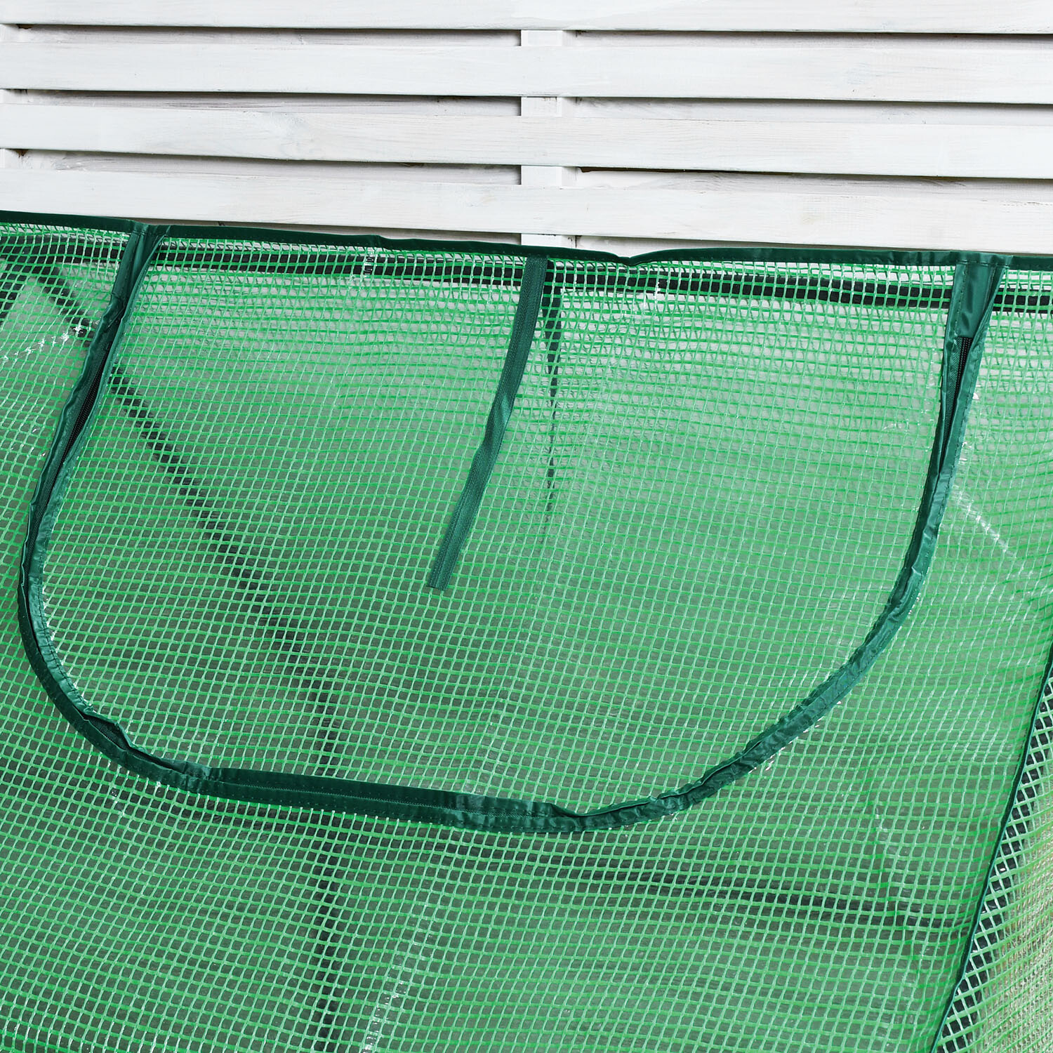 Cold Frame Greenhouse with PE Mesh Cover - Green Image 5