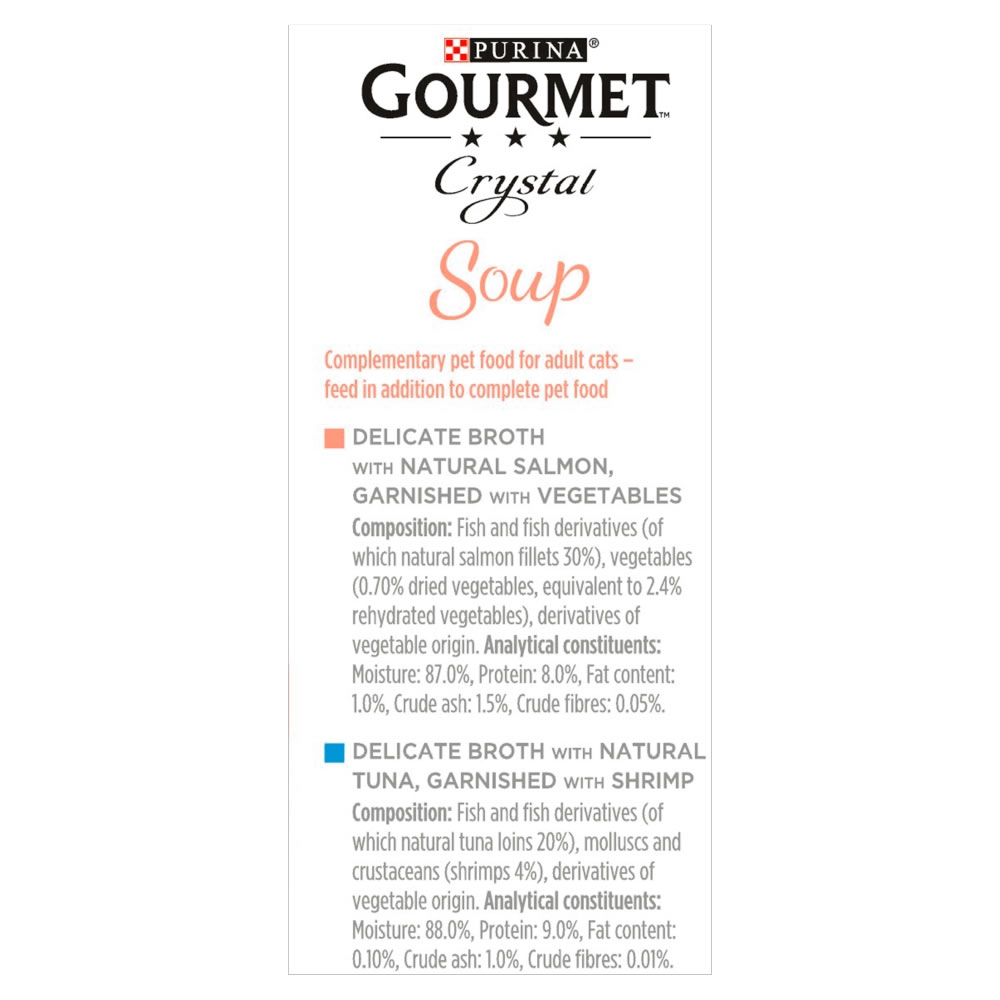 Gourmet Soup Multi Variety Salmon Cat Food 4 x 40g Wilko