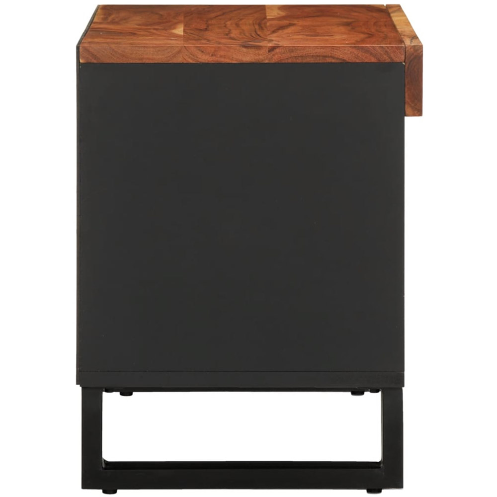 vidaXL 2 Open Shelf Brown Solid Wood Acacia TV Cabinet Image 4