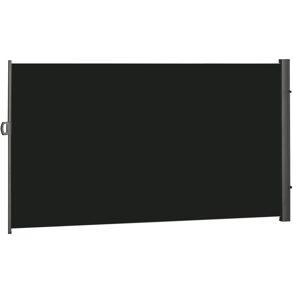 Outsunny Black Retractable Side Awning Screen Fence Image 2