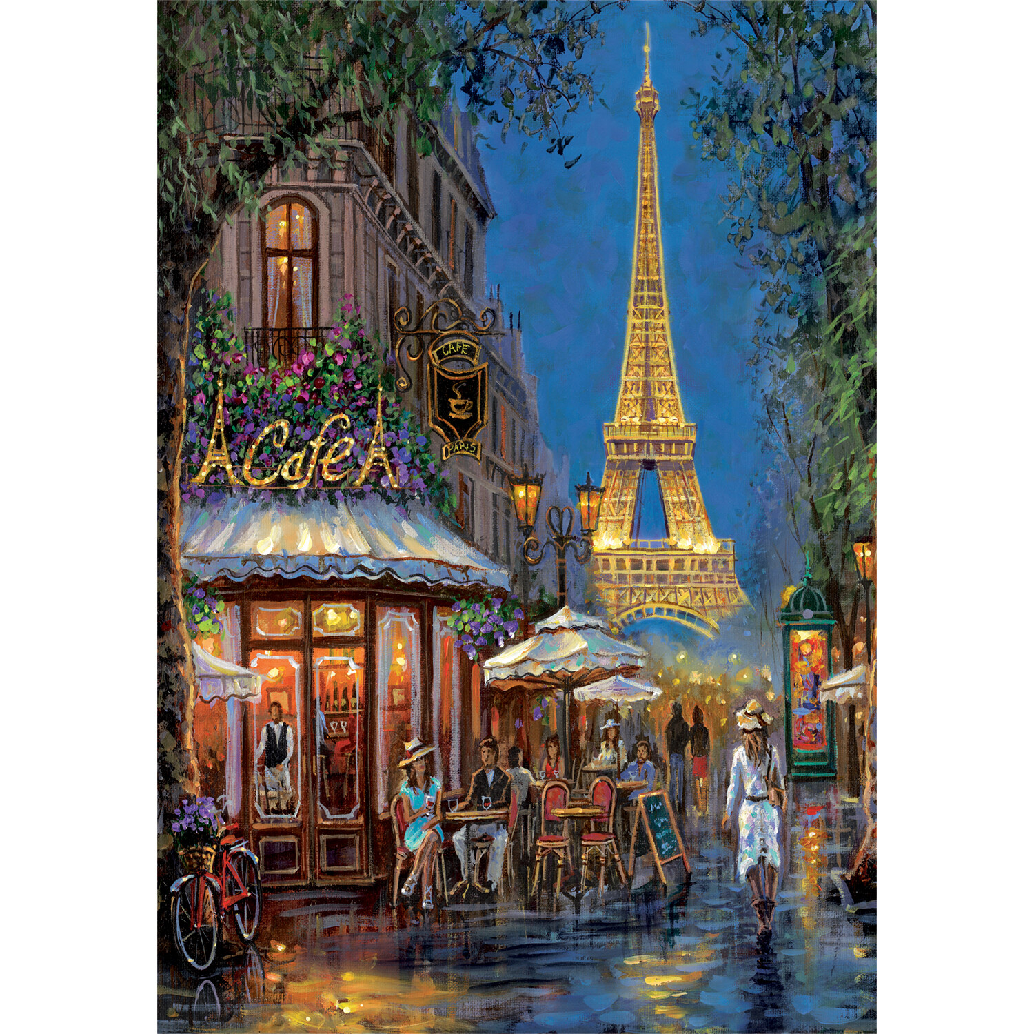 Night at the Eiffel Cafe 500 Piece Jigsaw Puzzle Image 2