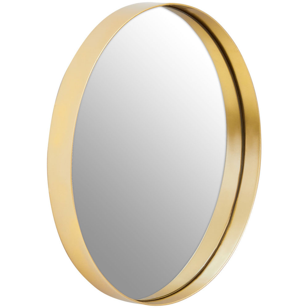 Premier Housewares Gold Cindy Small Round Wall Mirror Image 2