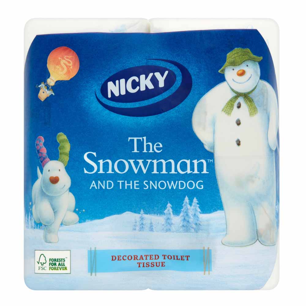 Nicky The Snowman and The Snowdog Toilet Tissue 4 Rolls 3 Ply Image 1
