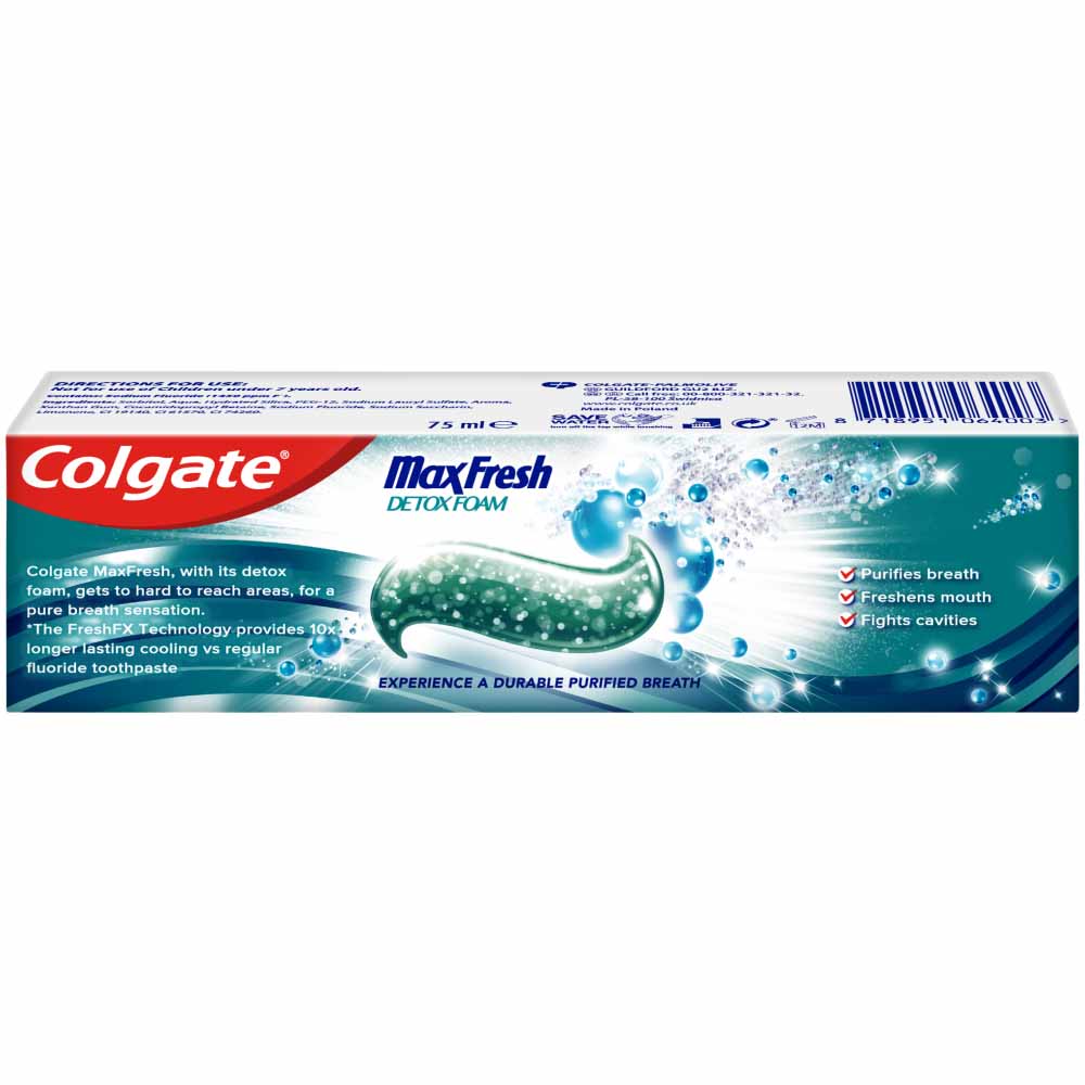 Colgate Max Fresh Detox Foam Toothpaste 75ml Image 3
