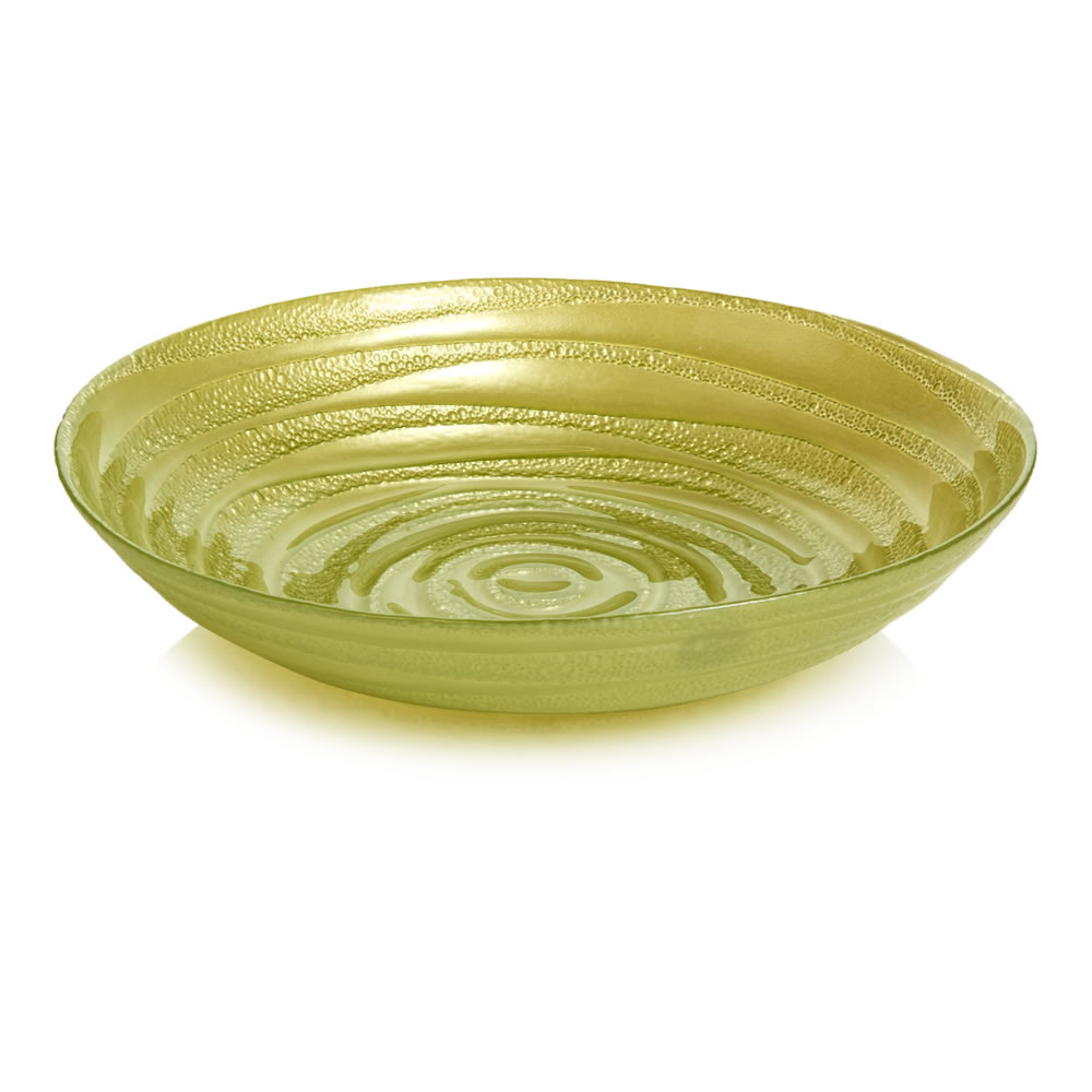 Wilko Green Swirl Glass Bowl Image