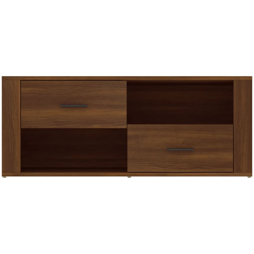vidaXL 2 Drawer 2 Open Shelf Brown Oak TV Cabinet Image 6