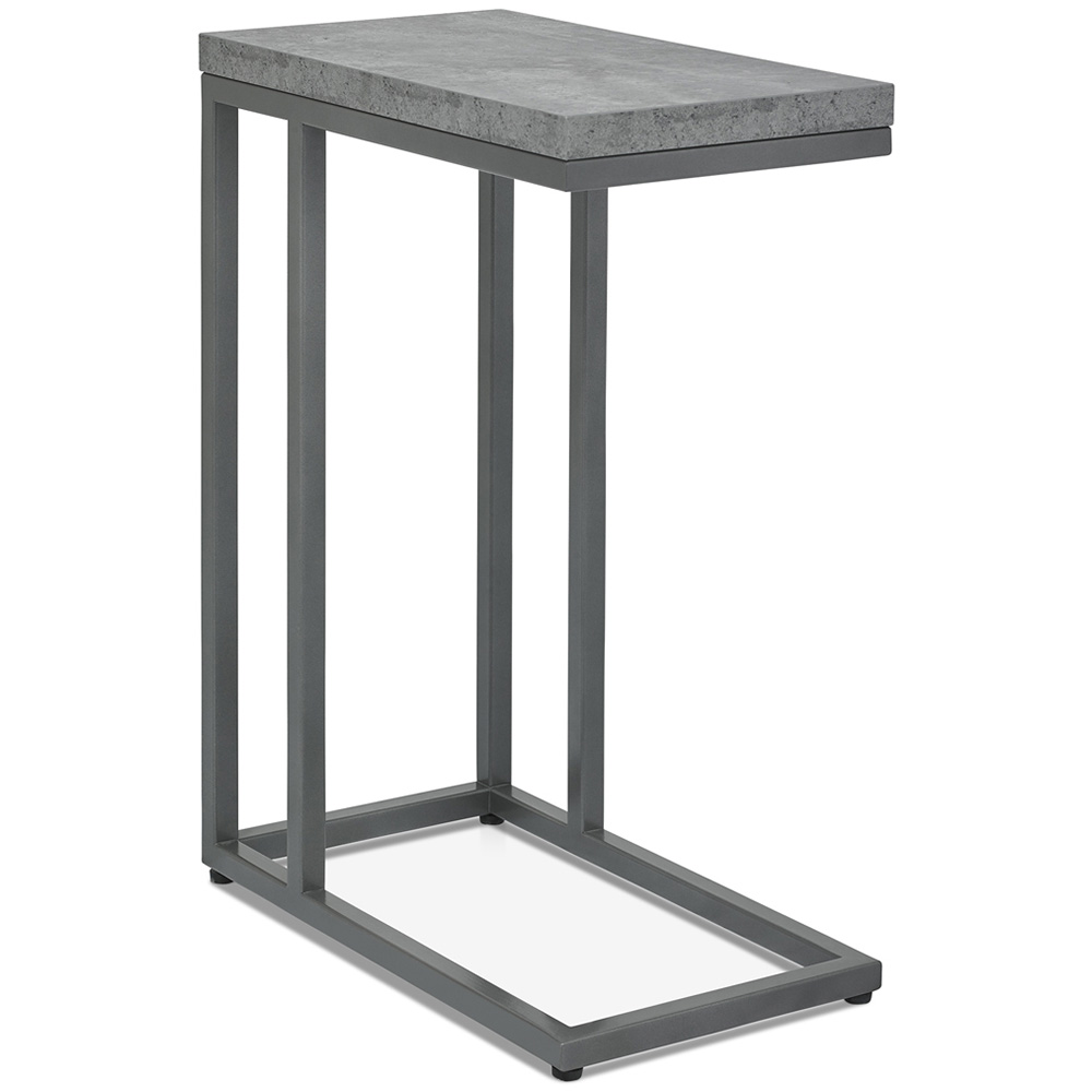 Bentley Designs Renzo C Shape Zinc and Dark Grey Sofa Table Image 2