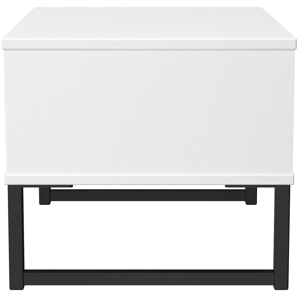 Crowndale Fluted Single Drawer White Matt Wide Side Table Ready Assembled Image 3