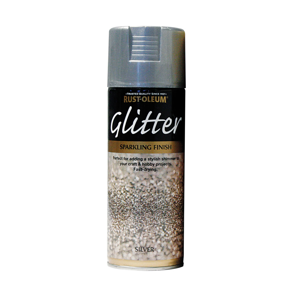 RustOleum Glitter Paint Spray Silver 400ml Wilko