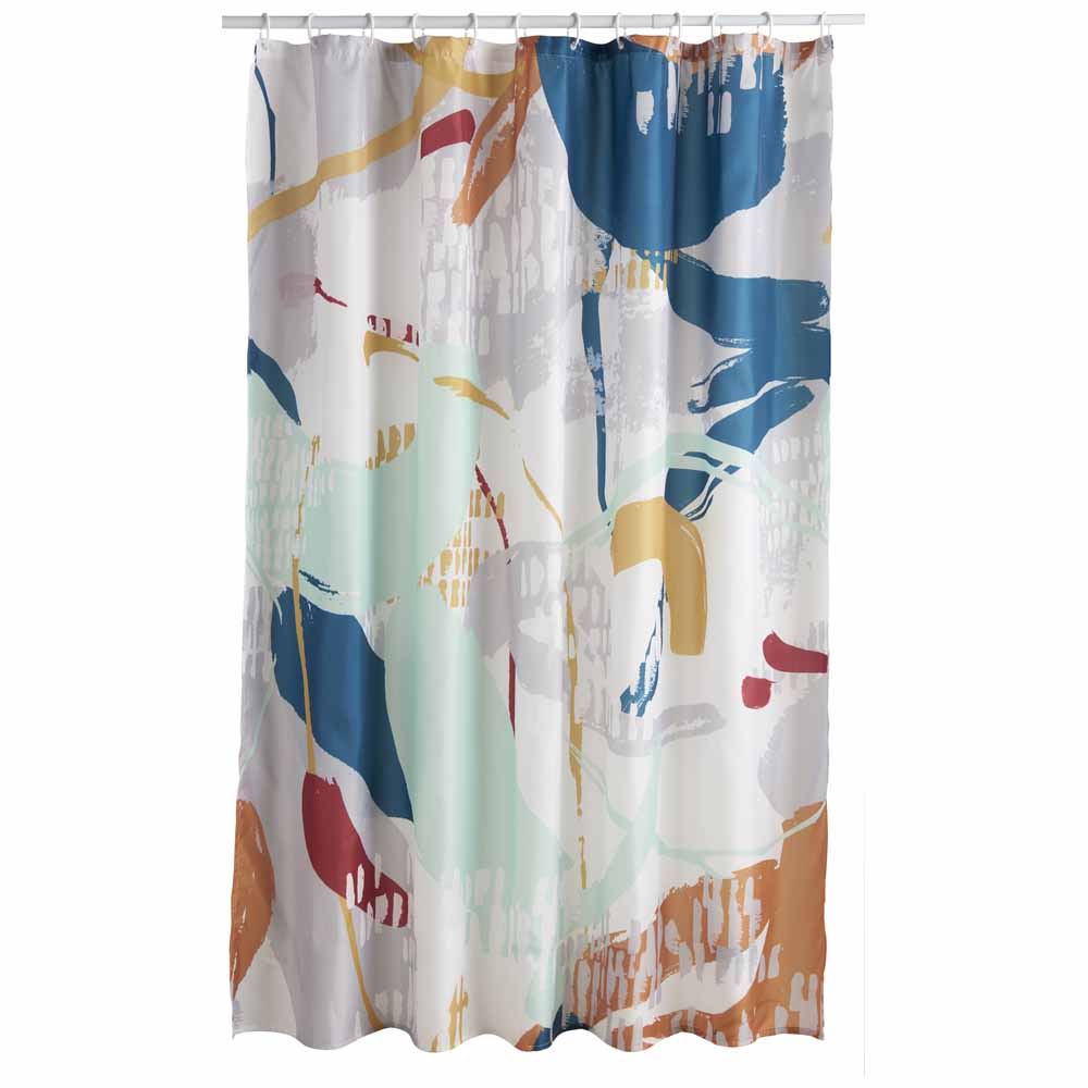 Wilko Abstract Print Shower Curtain Image