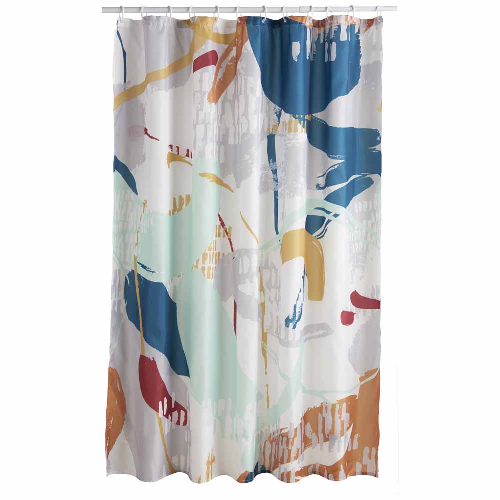 Wilko Abstract Print Shower Curtain Wilko