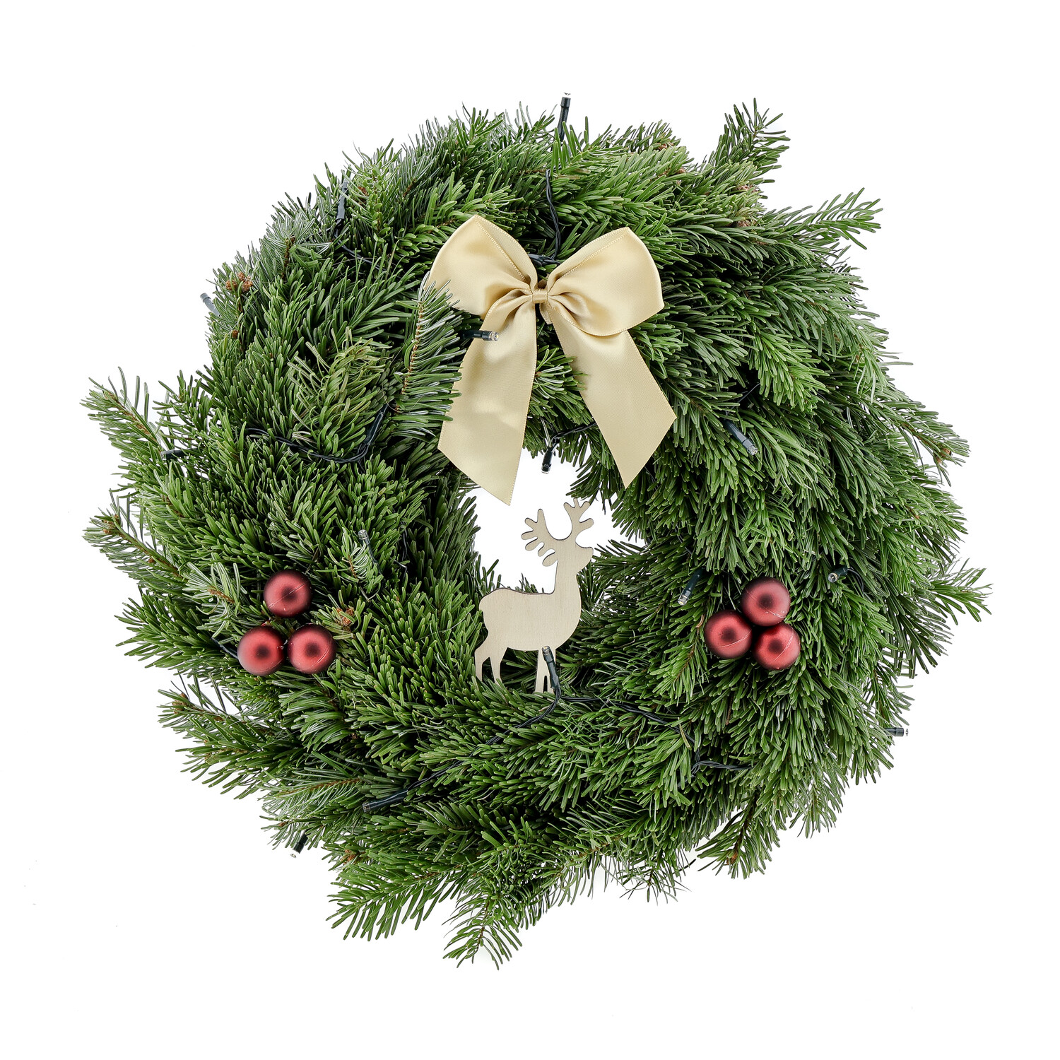 Decorative Christmas Wreath with Lights Green Image 2