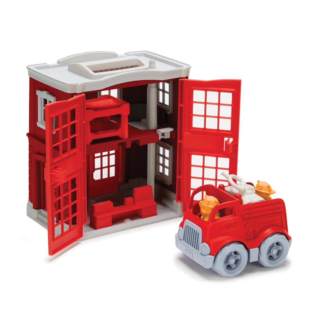 BigJigs Toys Green Toys Fire Station Playset Image 5