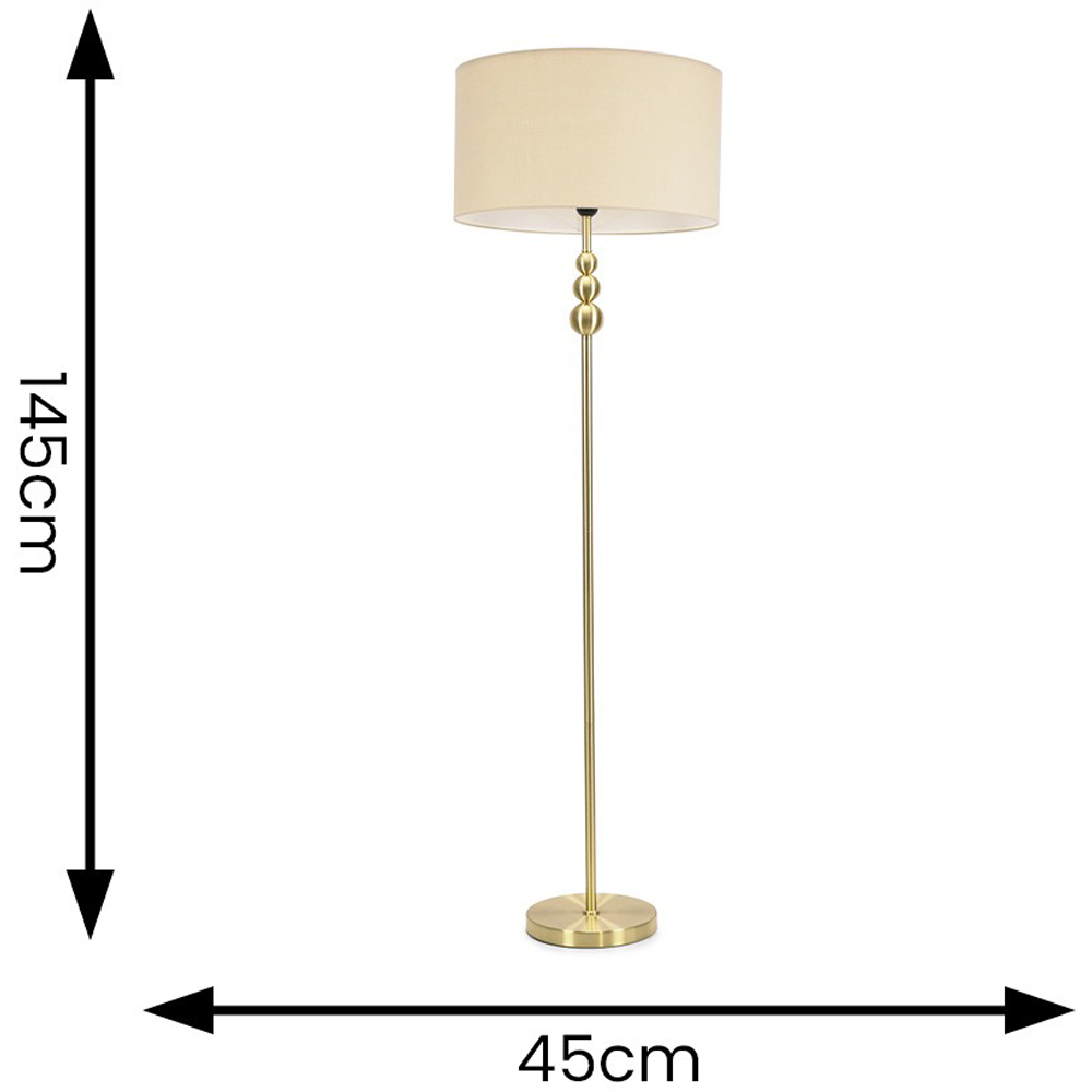 ValueLights Marissa Reni Cream Shade and Gold Ball LED Floor Lamp Image 7