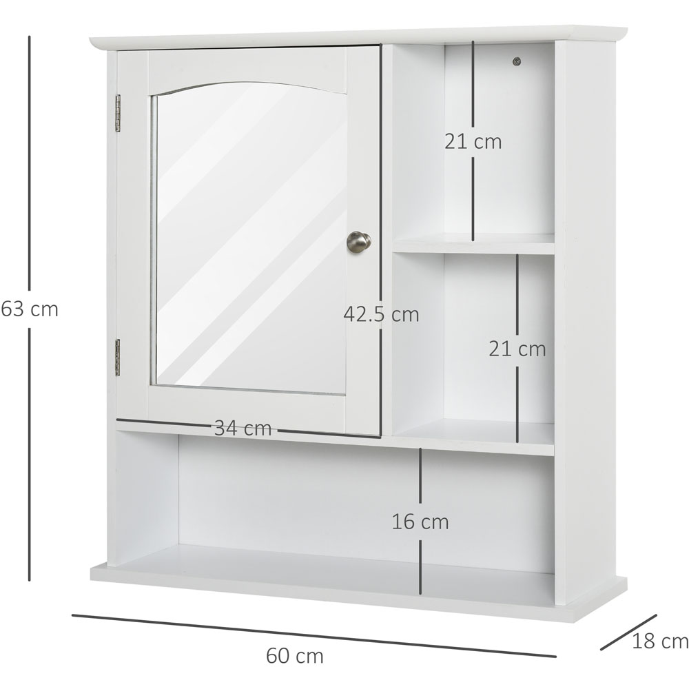 Kleankin Single Door Small Mirror Bathroom Cabinet Image 6