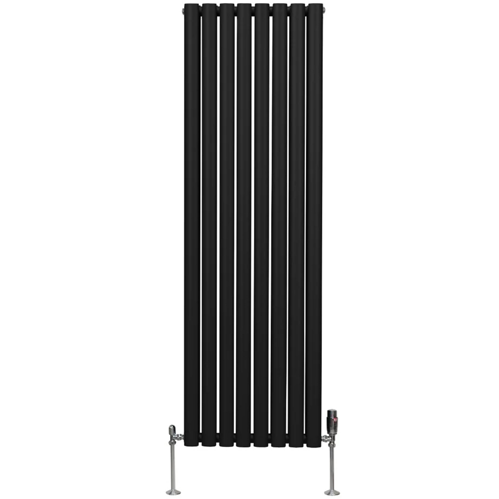 Monster Shop 5593BTU Black Oval Column Radiator and Valves 1600 x 480mm Image 1