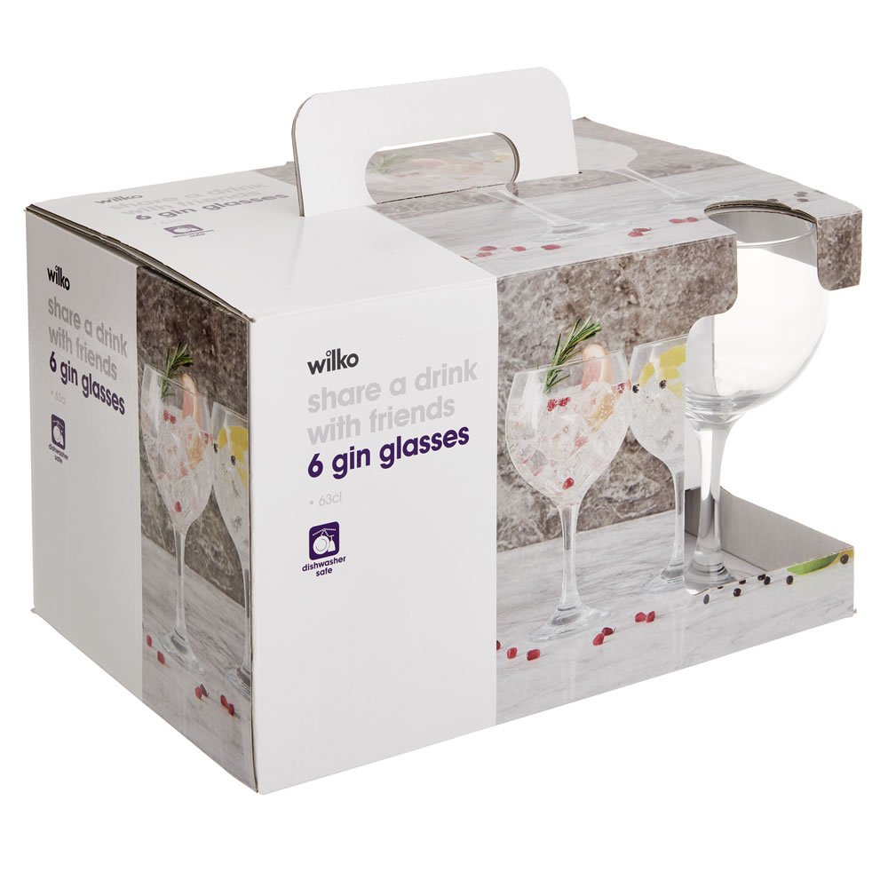 Wilko Gin Glass 6 Pack Wilko
