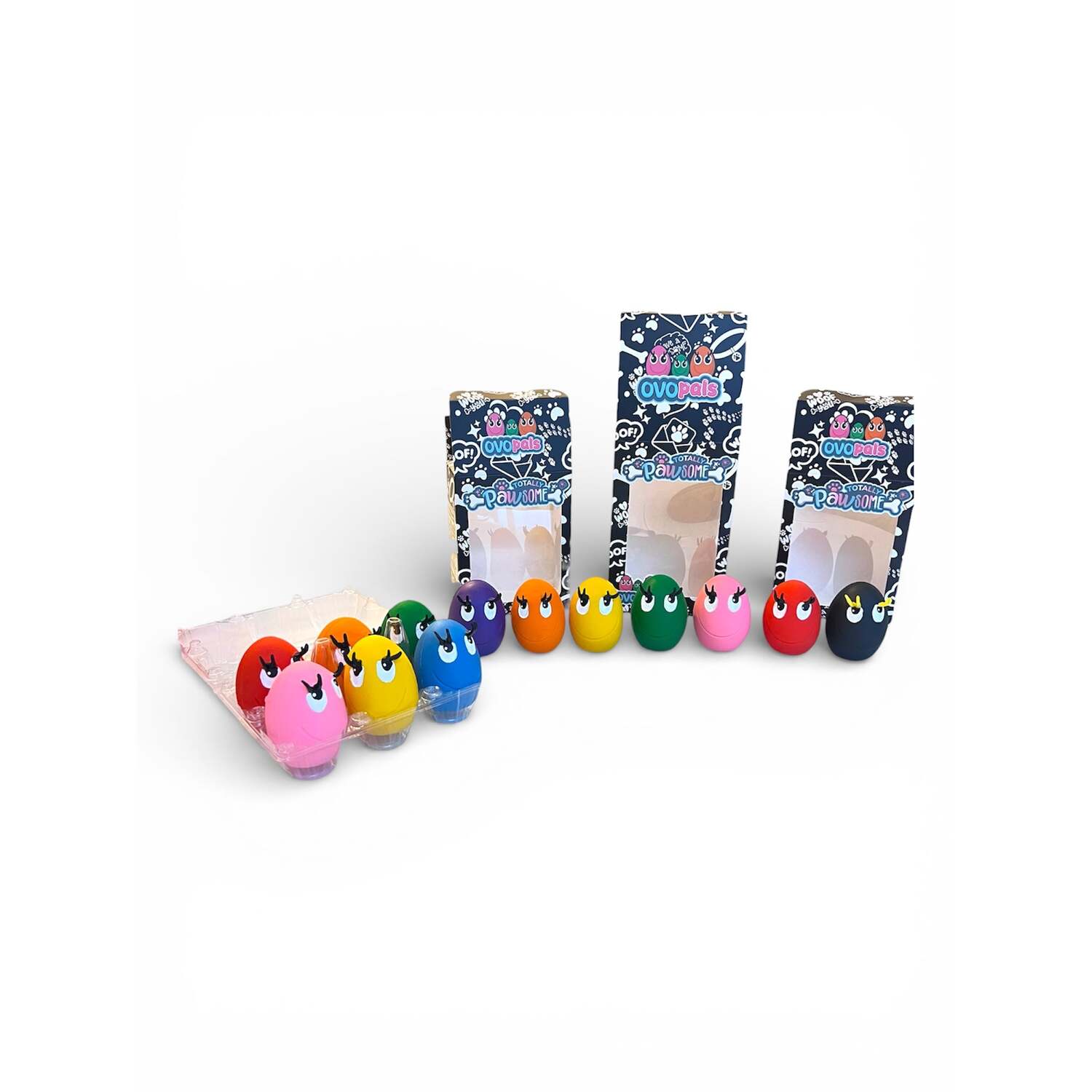 OVO Original Egg Dog Toy Set, 6 Pack, Rainbow Colours Image 2