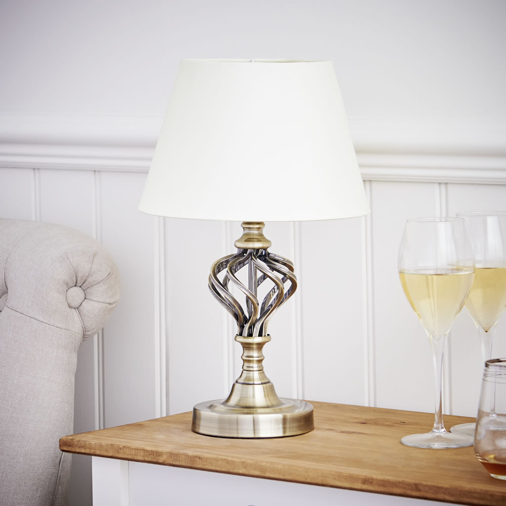 Wilko Brass Swirl Table Lamp Image 6
