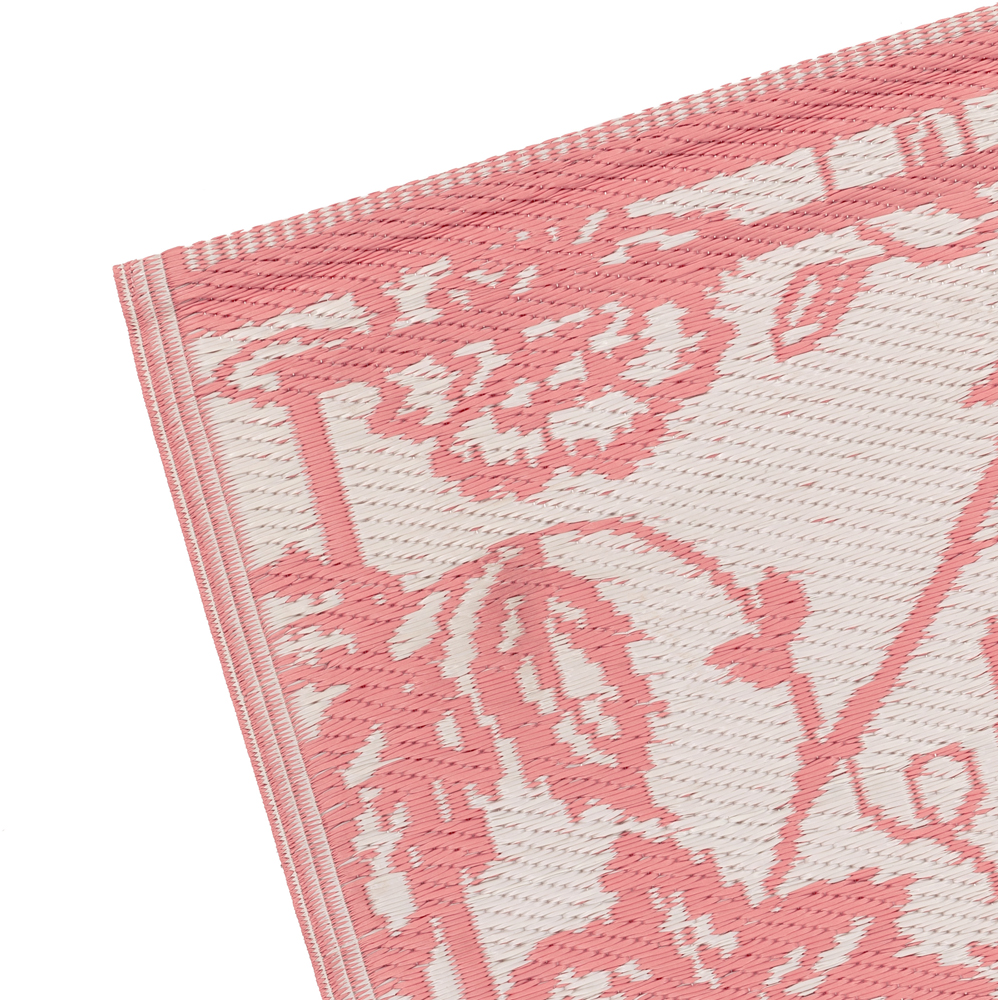 furn. Anemone Peach and Cream Woven Jacquard Outdoor Rug 120 x 180cm Image 3