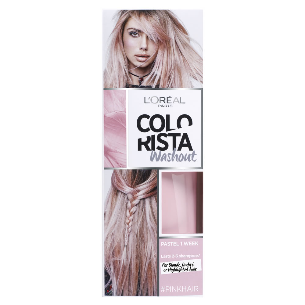 L'Oréal Paris Colorista Washout Pink Hair Semi-Permanent Hair Dye Image 1