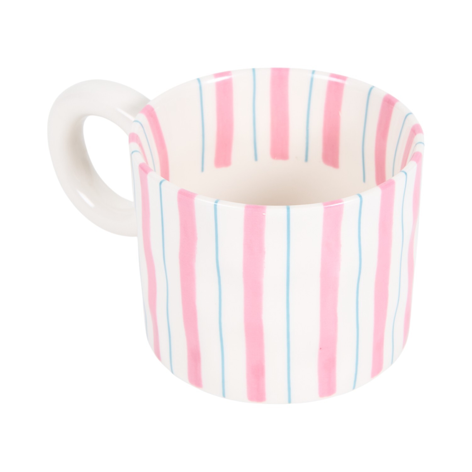 Pink and Blue Stripe Mug Pink and Blue Image 4