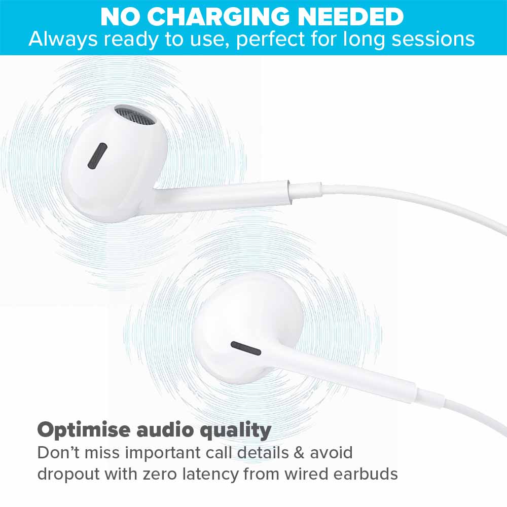Maplin White Wired Earbuds Lightning Image 2