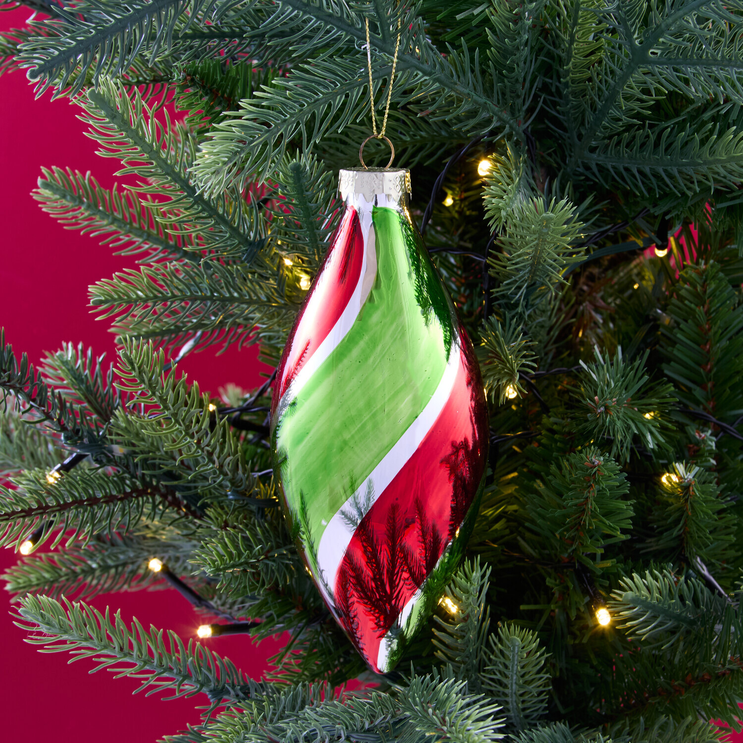 Shiny Peppermint Swirl Bauble Image 3