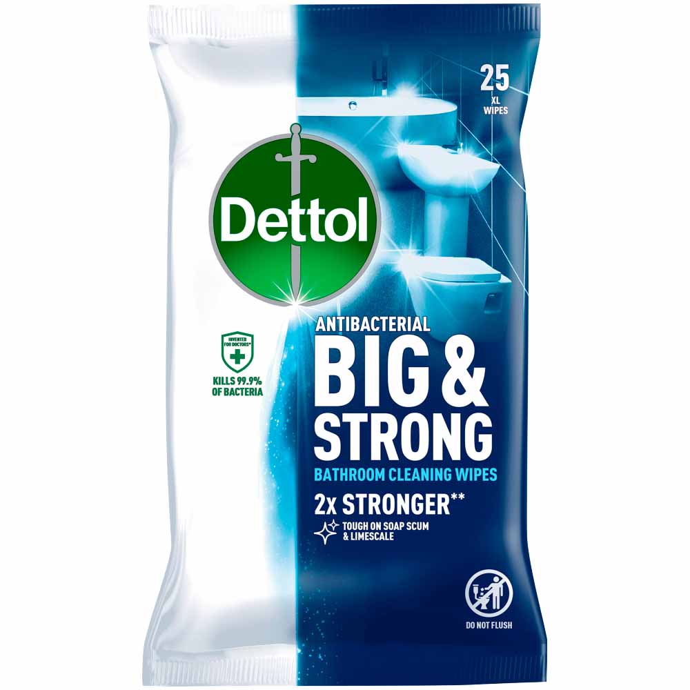 Dettol Big and Strong Bathroom Wipes 25 Pack Image 2
