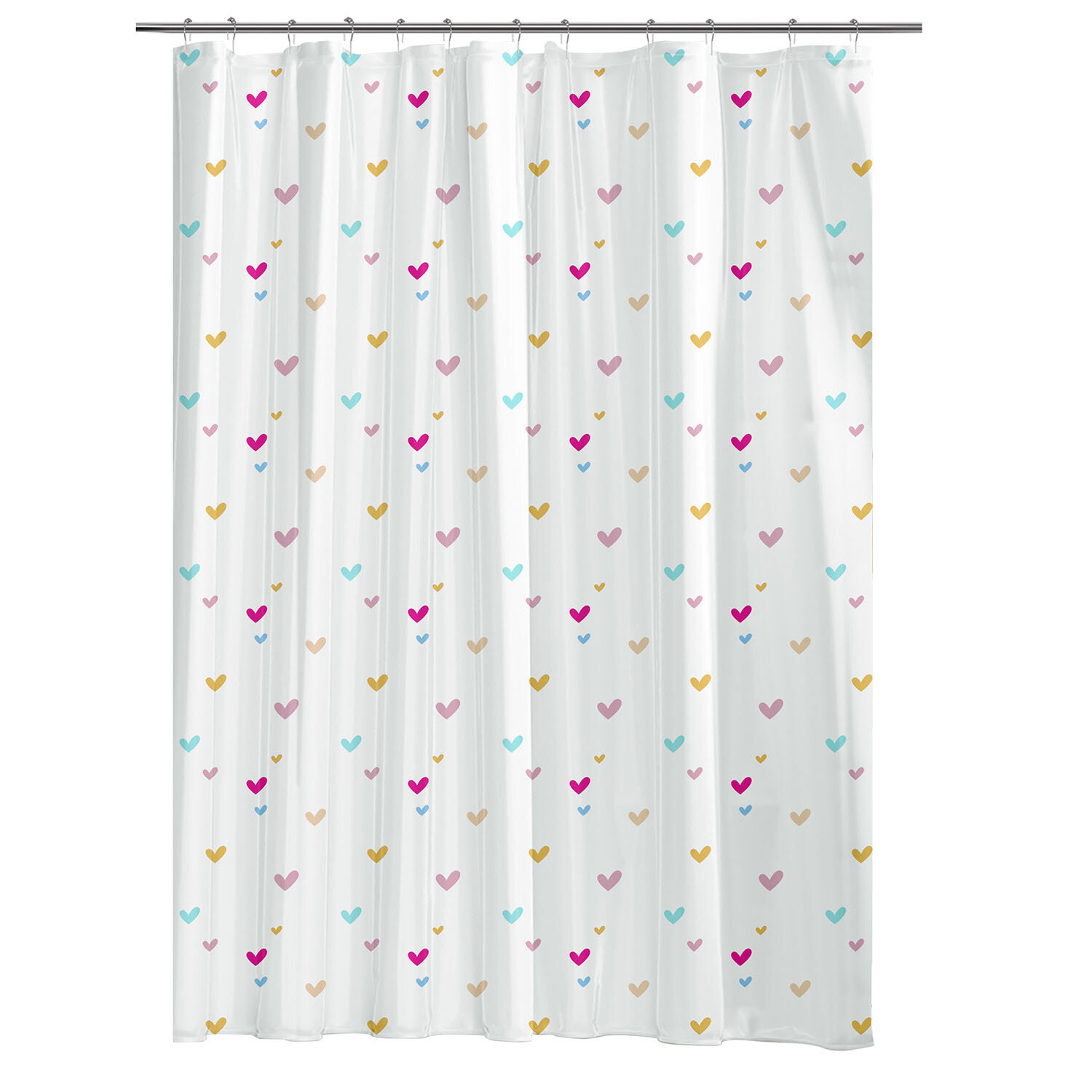 Multicolour Hearts Shower Curtain - Multicolour Image 1