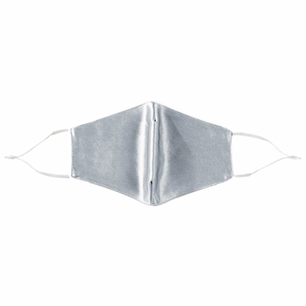 Termin8 Silver Satin Silk Reusable and Breathable Festival Face Mask 4 Pack Image 2