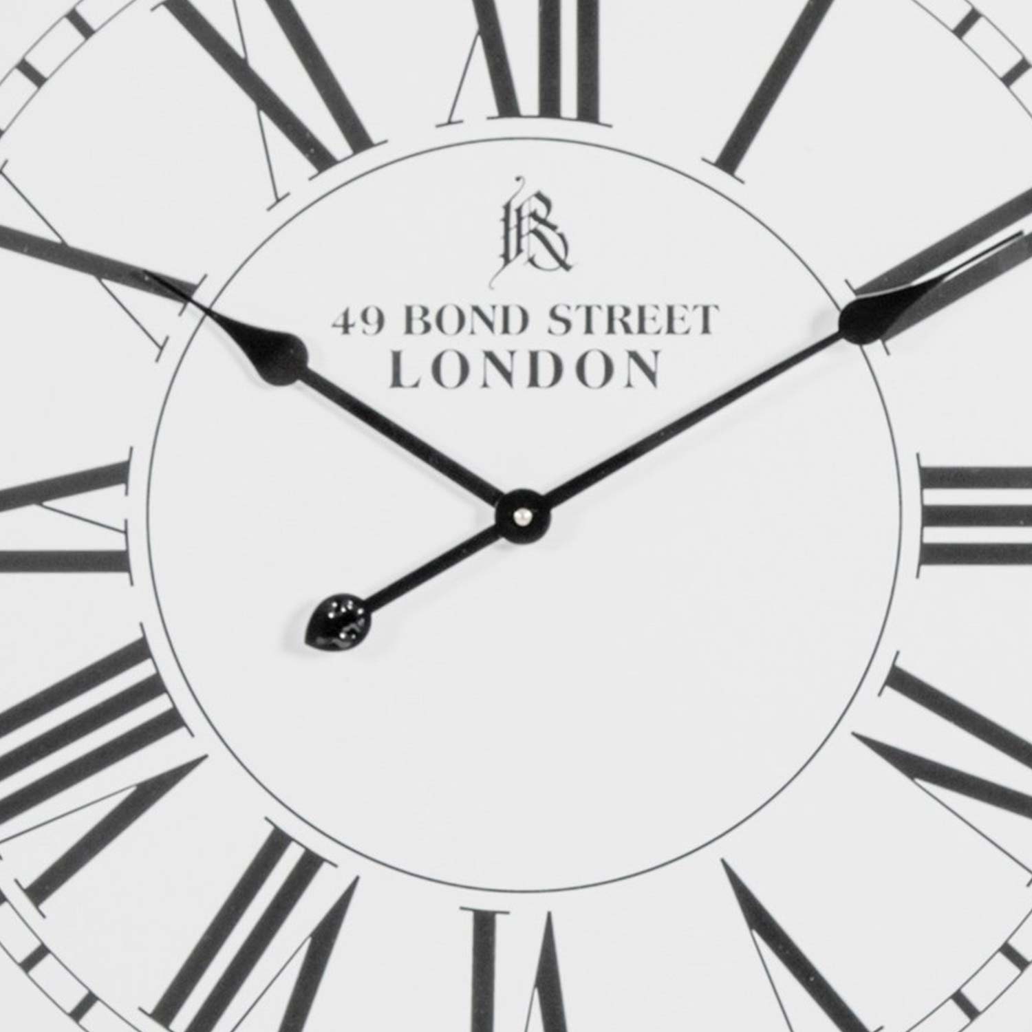 Silver 49 Bond Street London Round Wall Clock 68cm Image 6